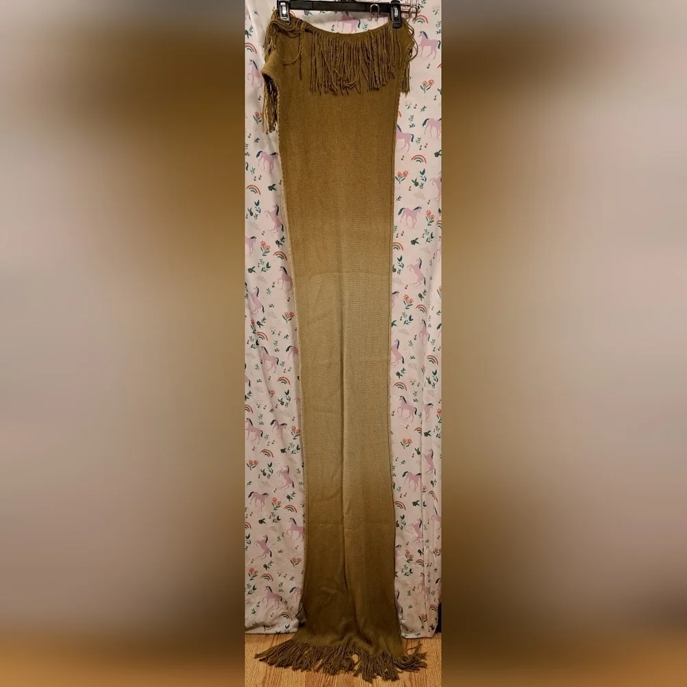 EUC Bedford Cottage Ombre Green Boho Casual Cottage Neutral Scarf Wrap w/ Fringe